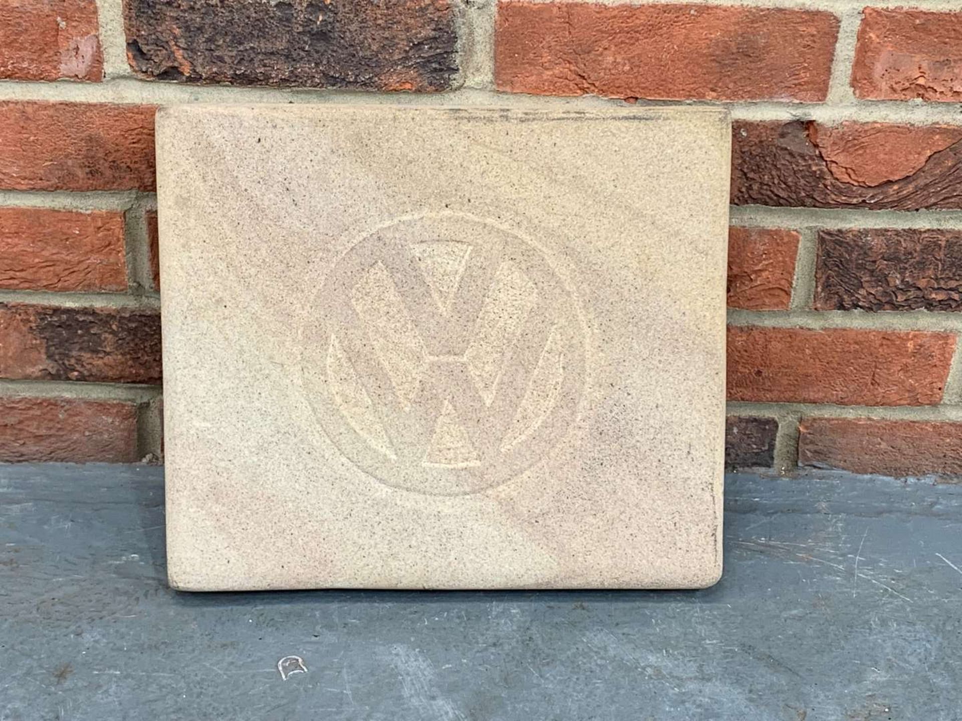 Carved Stone VW Emblem Tile