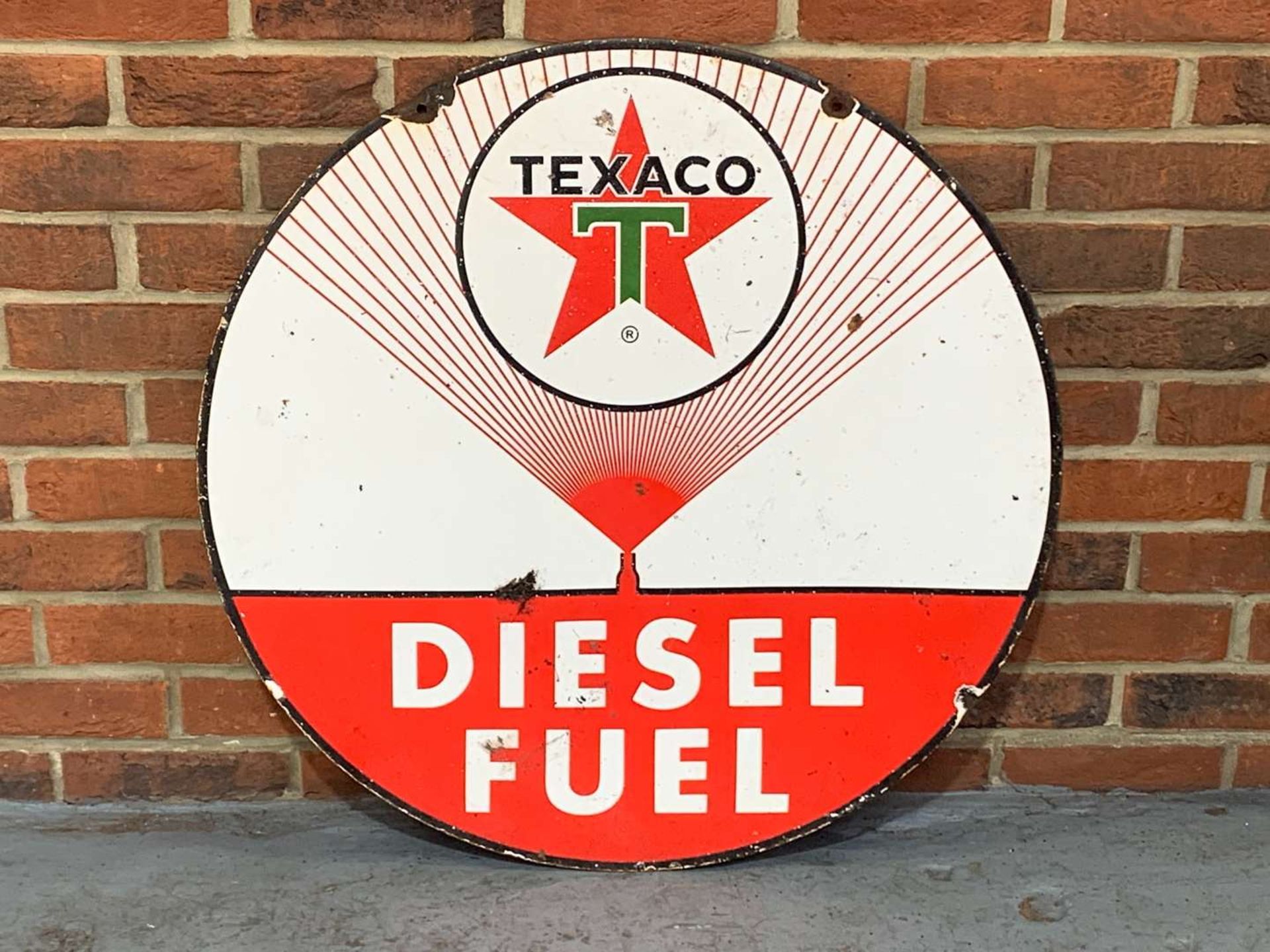 Texaco Diesel Fuel Circular Enamel Sign - Image 2 of 2