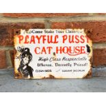 Novelty Small Playful Cat House Enamel Sign&nbsp;