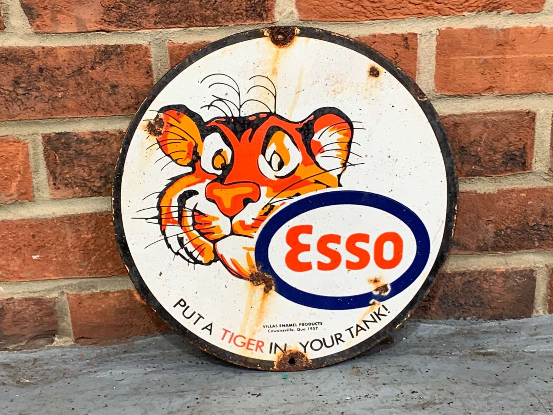 Esso Small “Put A Tiger In Your Tank" Enamel Sign