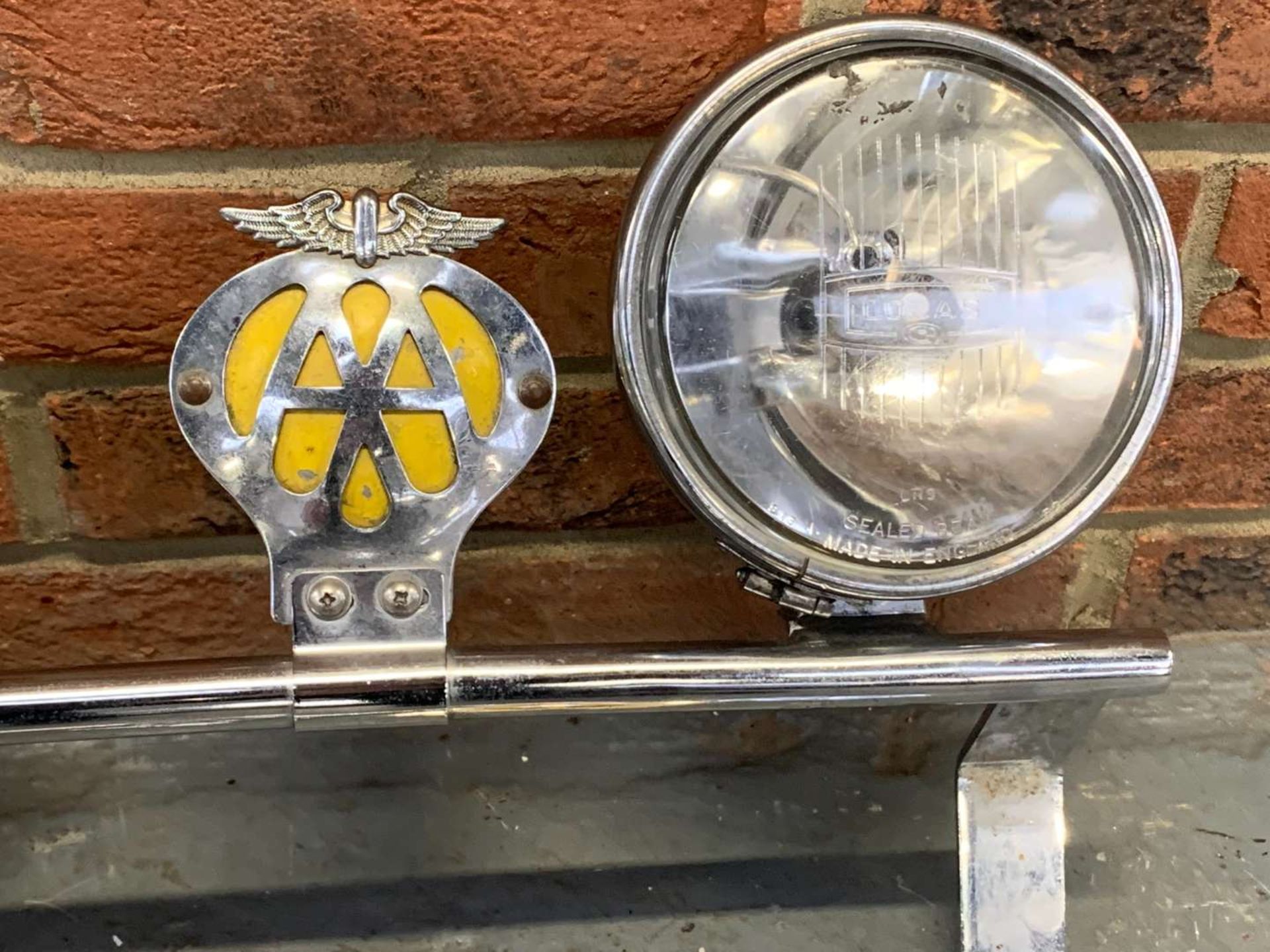 Two Classic Car Badge Bars With Nine Badges and Pair Lucas Lights - Image 5 of 6