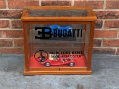Bugatti and Mercedes Liveried Display Cabinet and Models