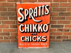 Original Spratts “Chicko” For Chicks Enamel Sign