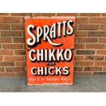 Original Spratts “Chicko” For Chicks Enamel Sign