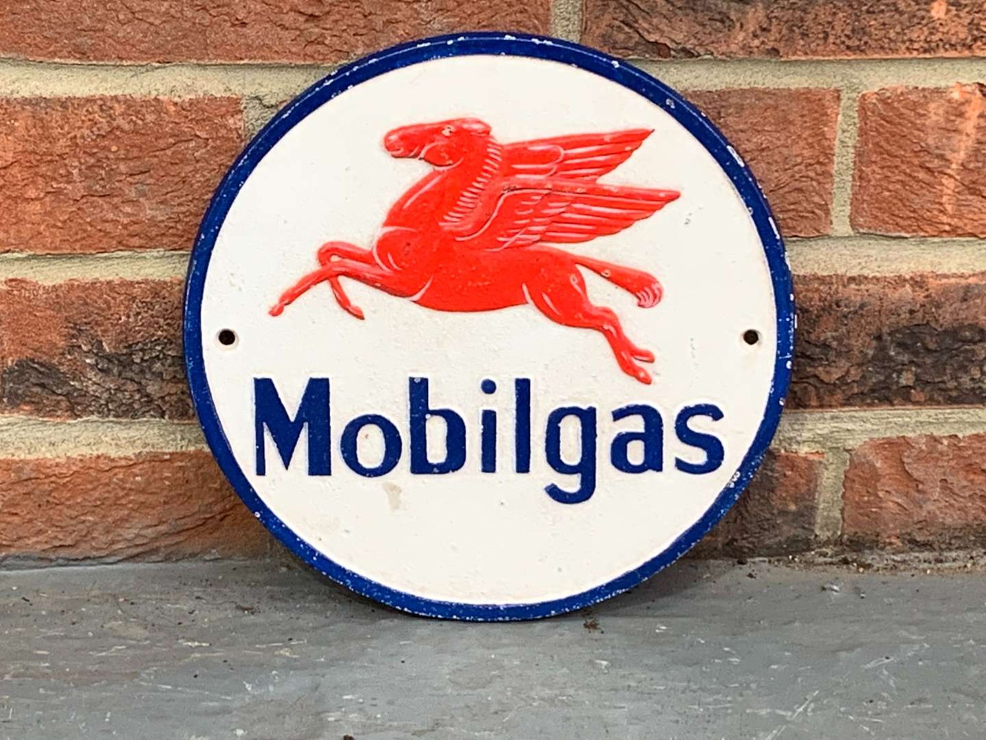 Mobilgas Cast Iron Emblem Sign