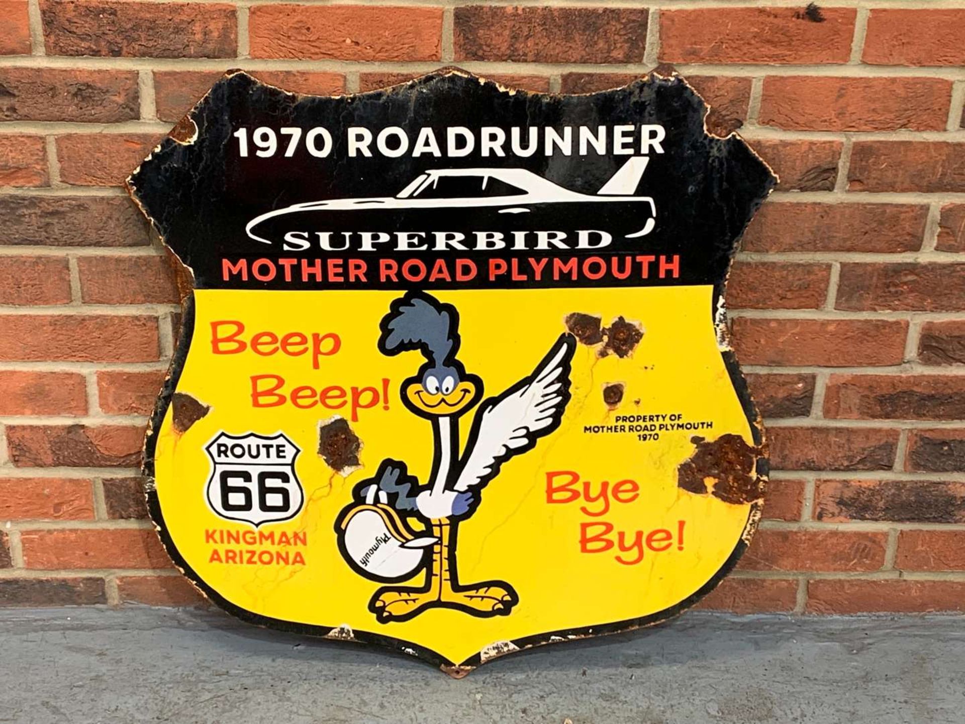 Roadrunner Superbird Enamel Shield Sign