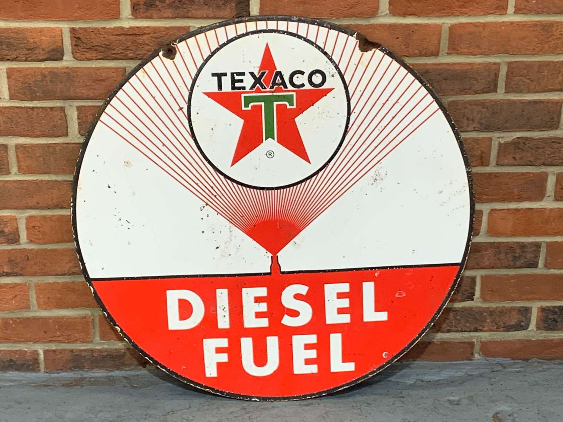 Texaco Diesel Fuel Circular Enamel Sign