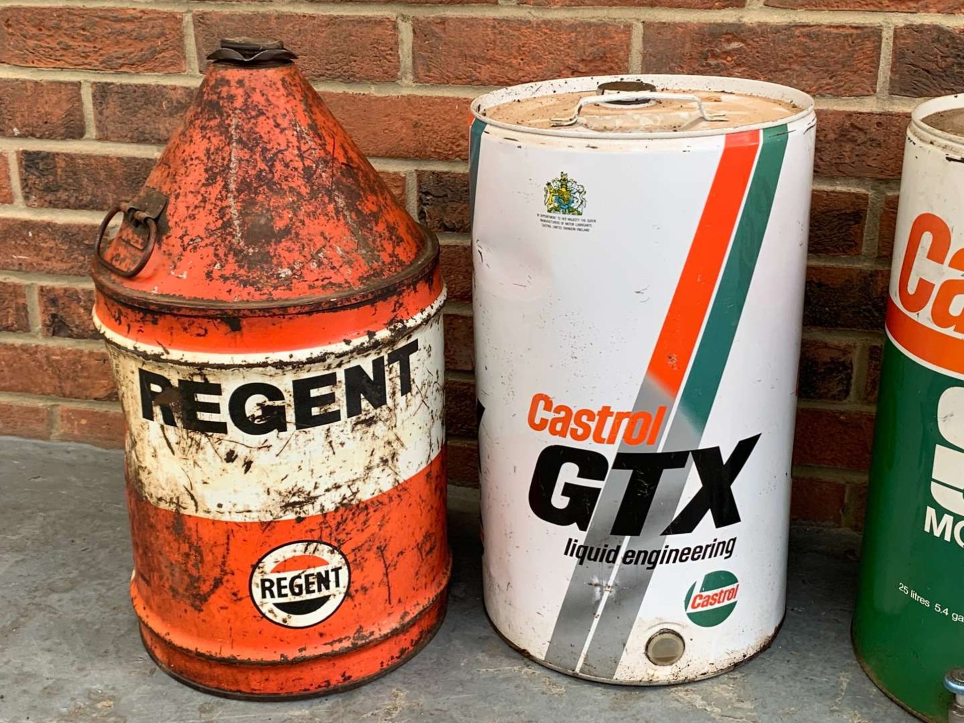 Four Oil Cans Castrol GTX, Golden Film and Regent (4) - Image 3 of 4