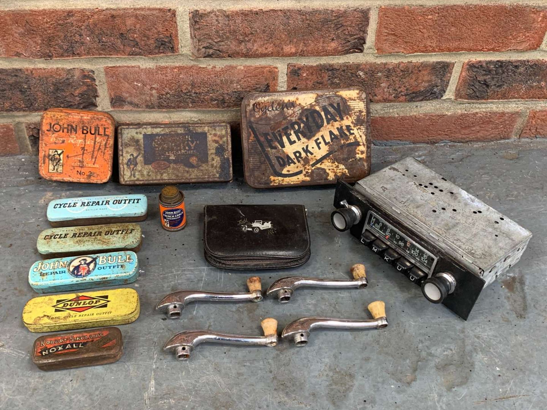 Mixed Lot of Tins Radio and Door Handles