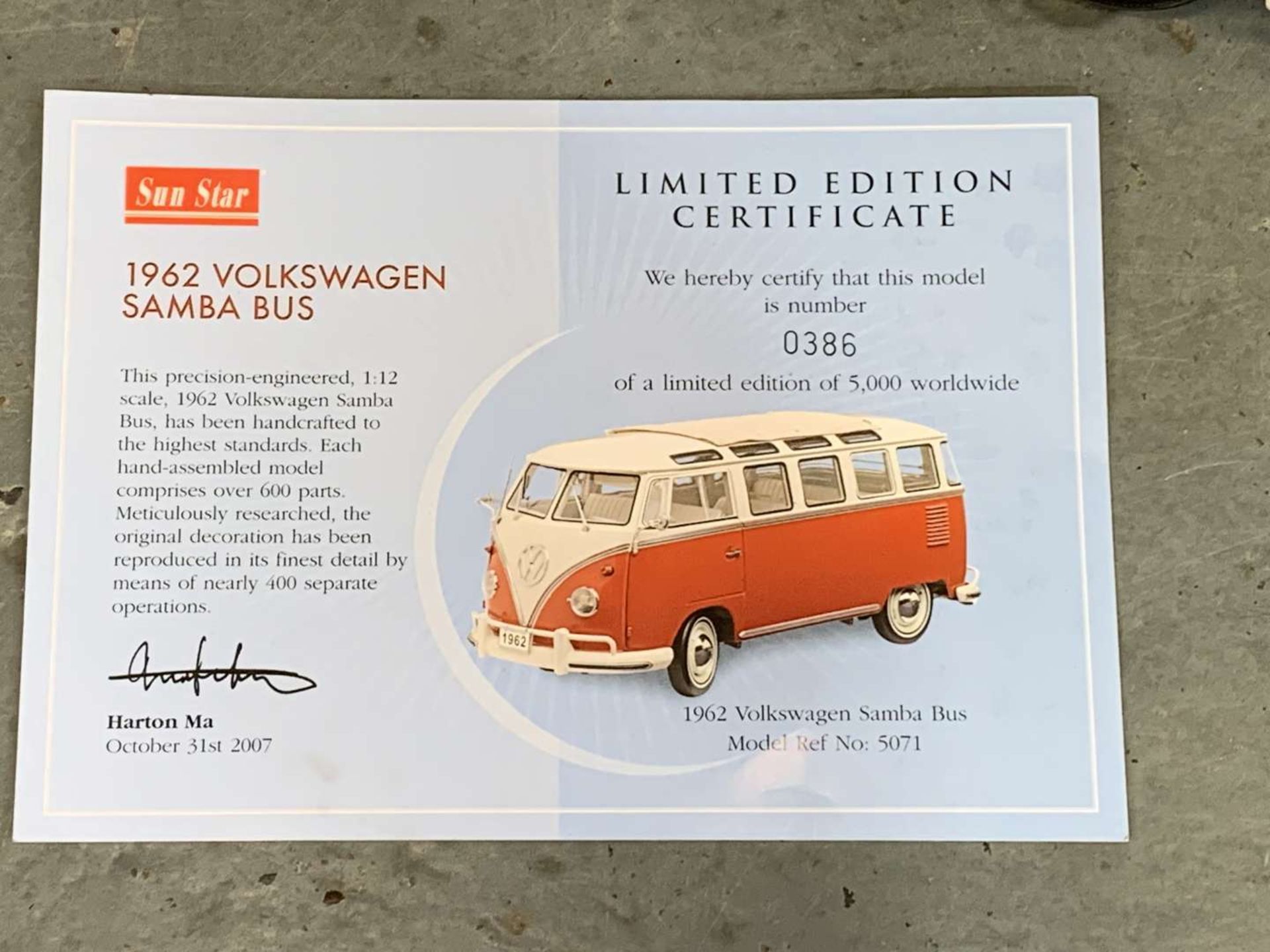 Sun Star 1962 Boxed Volkswagen Samba Bus 1;12 Scale a/f - Image 12 of 12