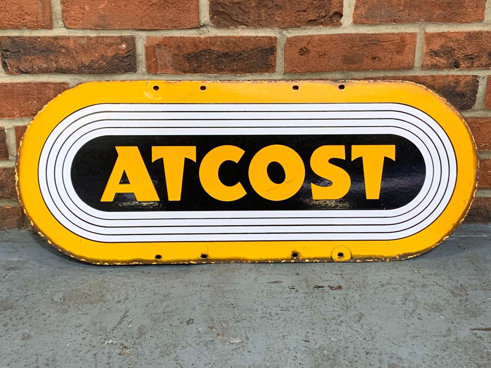 Atcost Enamel Sign