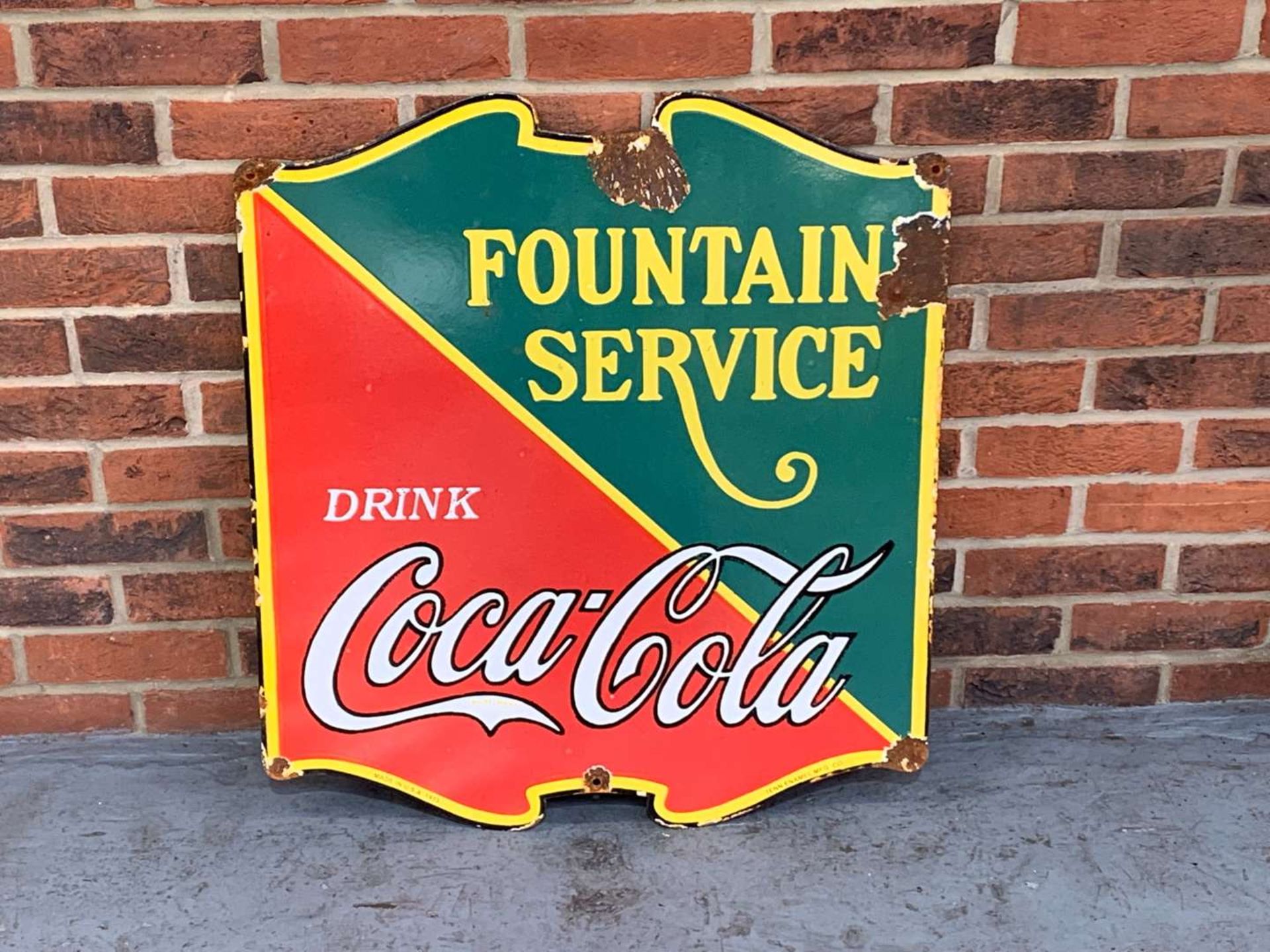 Fountain Service Coco-Cola Enamel Sign - Image 2 of 2