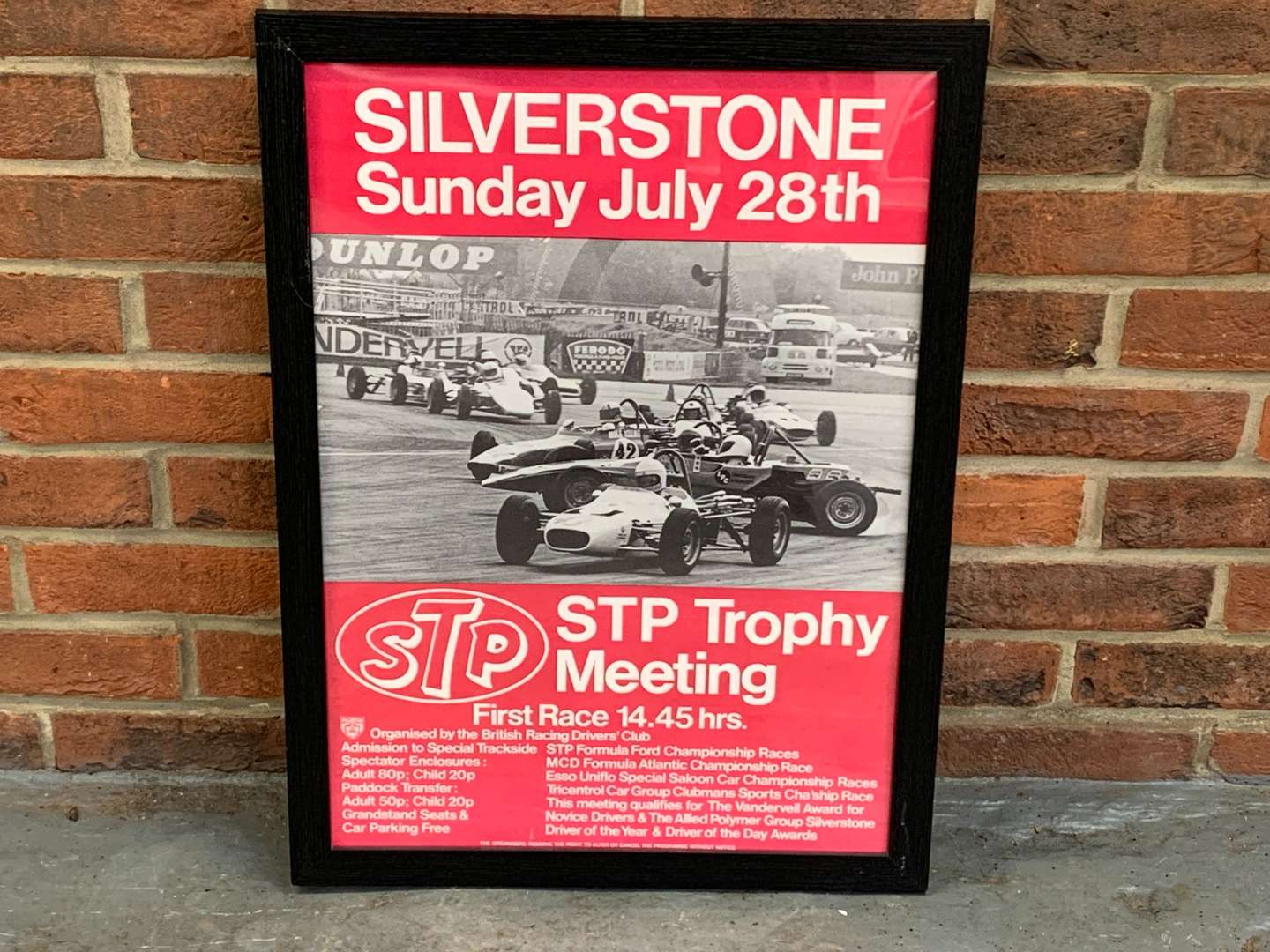 Original Framed Silverstone STP Trophy Meeting Poster