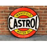 Castrol Wakefield Motor Oil Circular Enamel Sign