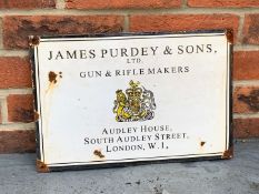 James Purdey and Sons Small Enamel Sign
