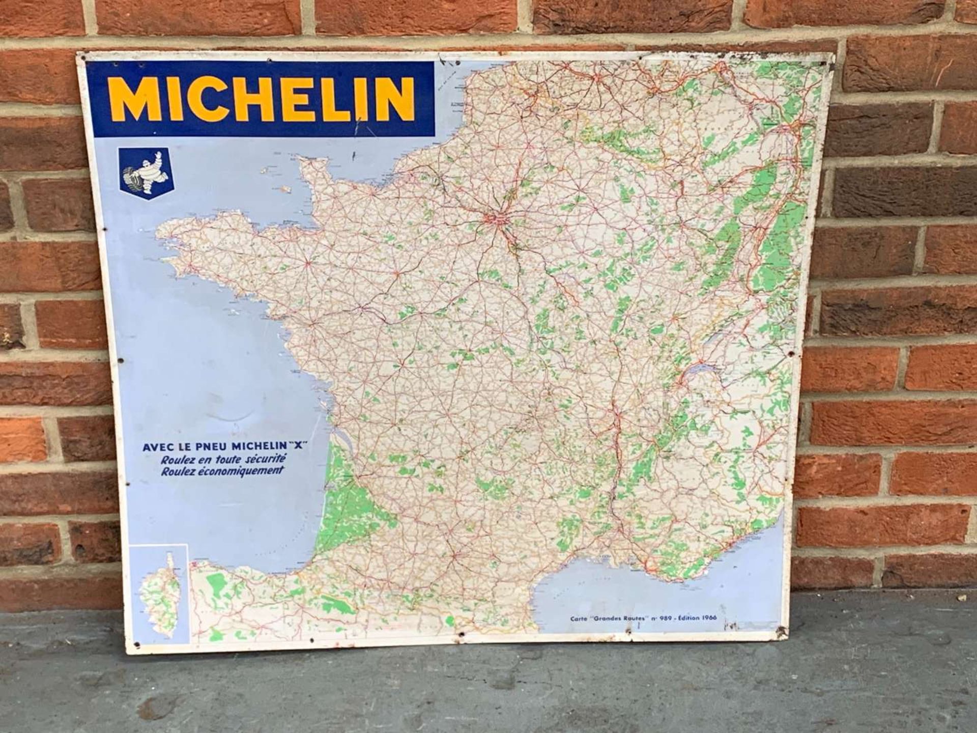 French Tin Michelin Map Sign
