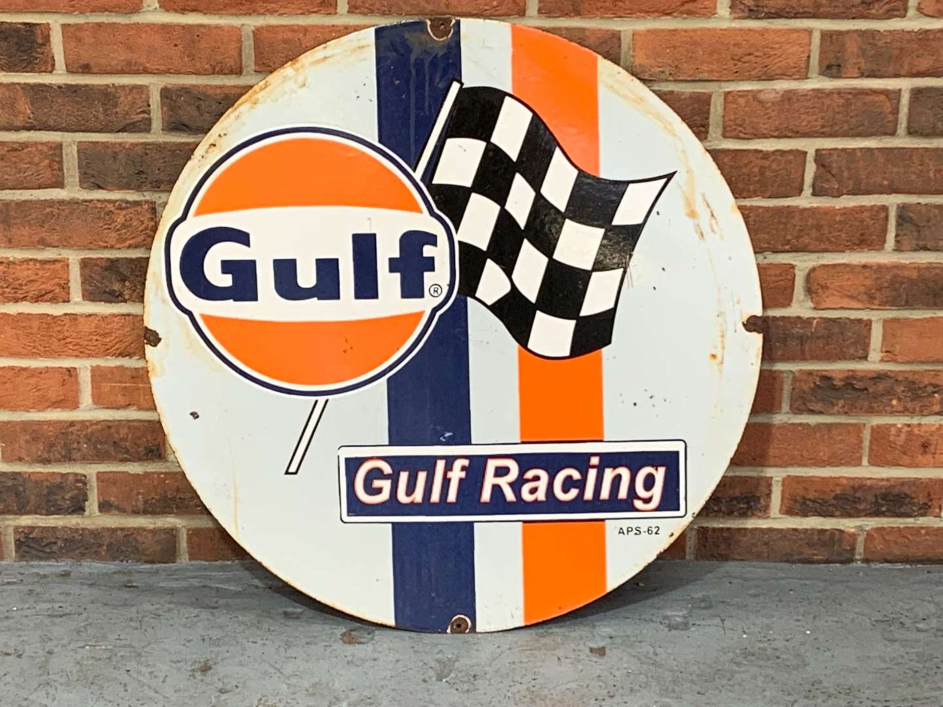 Gulf Racing Circular Enamel Sign