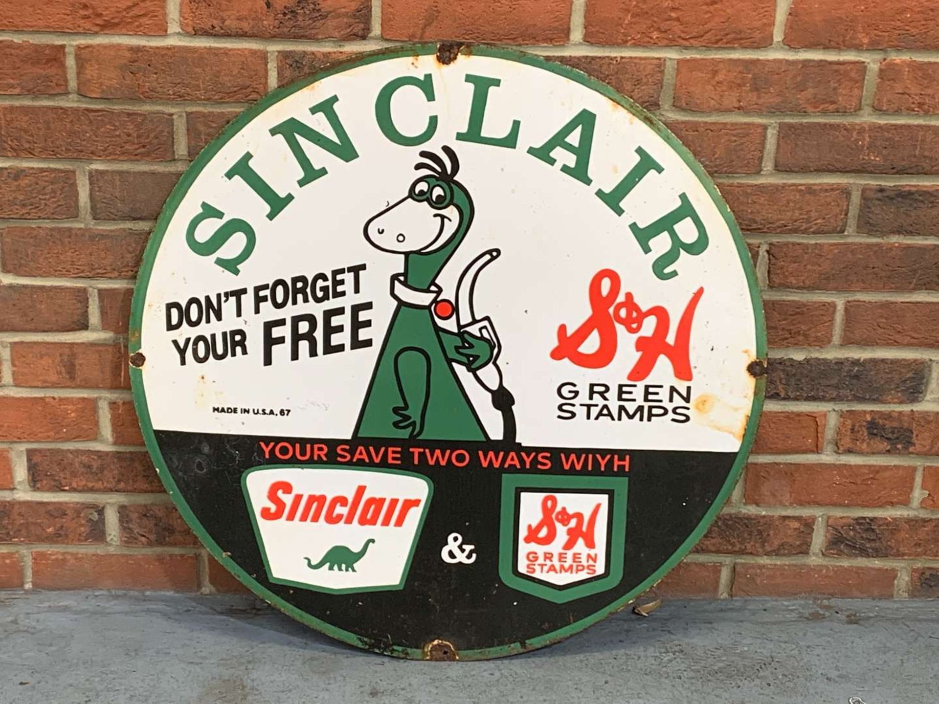 Sinclair Oil Circular Enamel Sign
