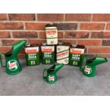 Five Castrol Oil Cans and Three oil Pourers (8)