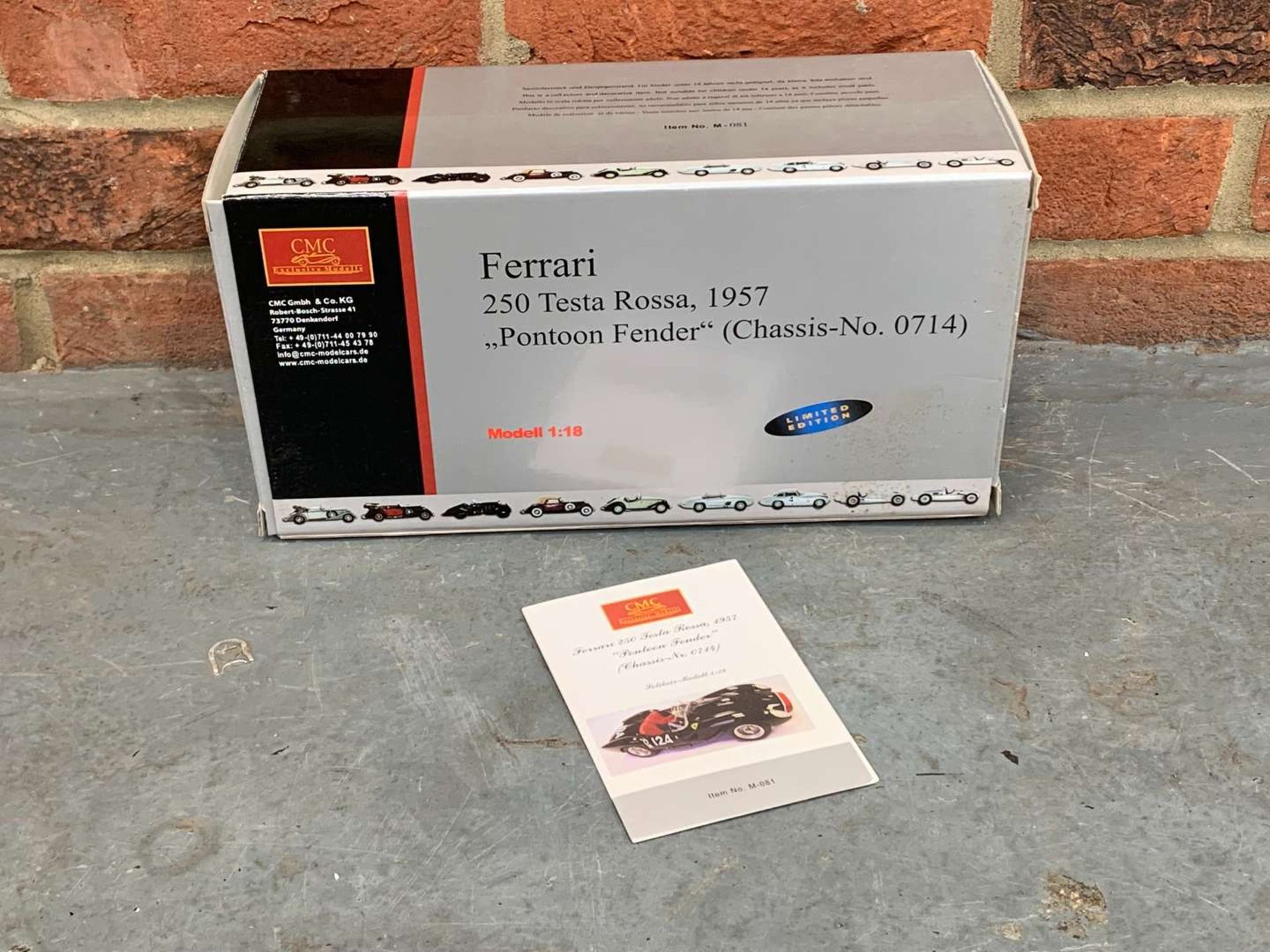 CMC 1957 Ferrari 250 Testa Rossa Pontoon Fender Boxed 1;18 Scale a/f - Image 9 of 10