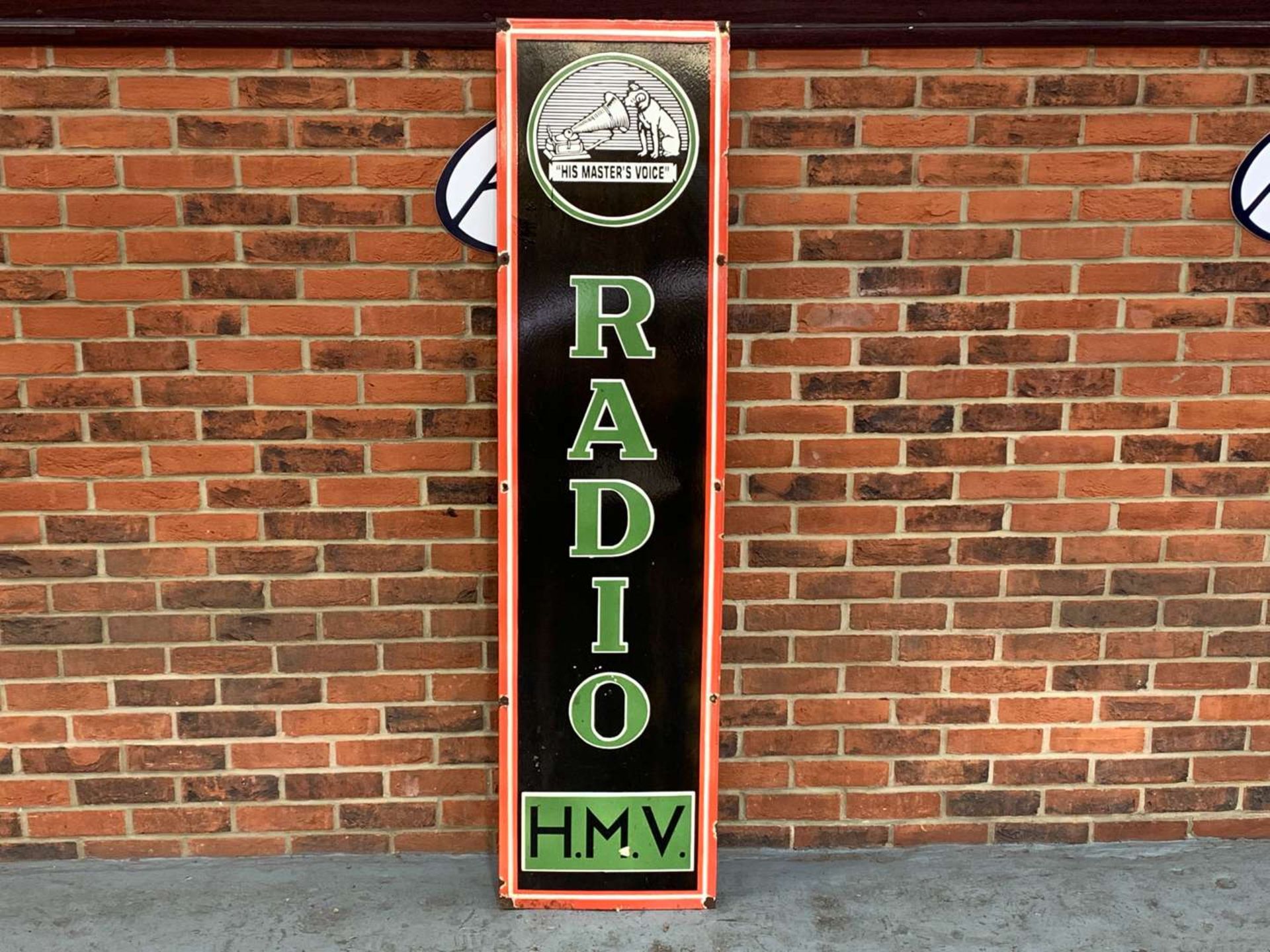 HMV Radio Large Enamel Sign