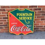Fountain Service Coco-Cola Enamel Sign