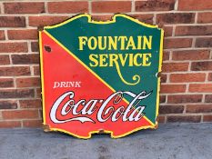 Fountain Service Coco-Cola Enamel Sign