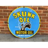 Skunk Motor Oil Enamel Circular Sign