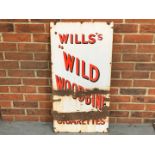 Wills Wild Woodbine Cigarettes Enamel Sign