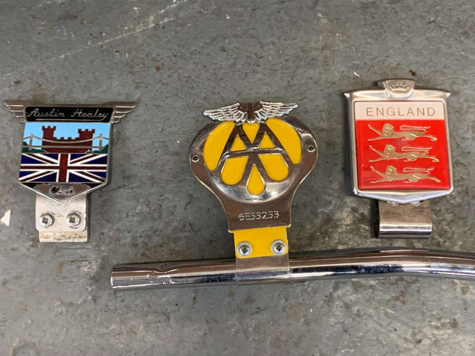 Two Classic Car Badge Bars With Nine Badges and Pair Lucas Lights - Image 3 of 6