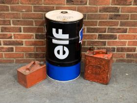 Ex Lotus F1 Fuel Drum and Two Fuel Cans (3)