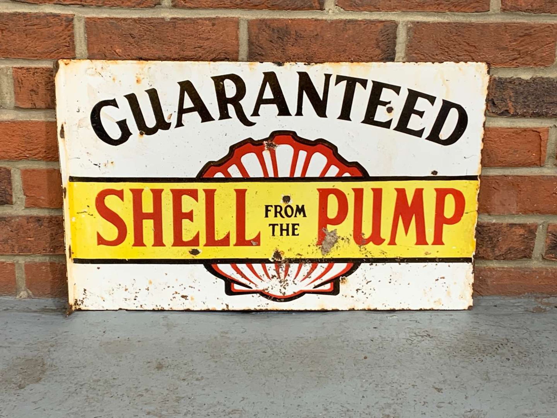 Shell From The Pump Enamel Flange Sign - Image 2 of 2