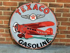 Texaco Aviation Gasoline Circular Enamel Sign