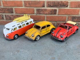 Three Modern Metal VW Model Cars