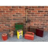 Vintage Brass Pump and Seven Oil Cans (8)