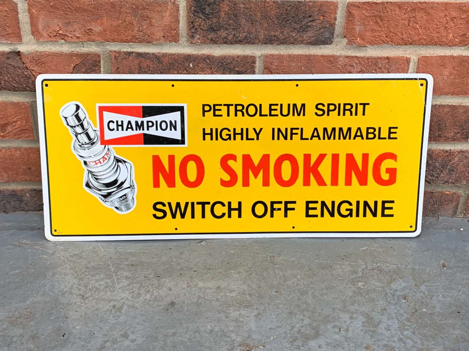 Original Champion Spark Plug “No Smoking” Aluminium Sign&nbsp;