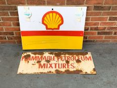 Metal Flammable Petroleum Warning Sign and Shell Petrol Pump Front (2)