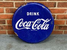 Drink Coca-Cola Enamel Button Sign&nbsp;