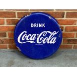 Drink Coca-Cola Enamel Button Sign&nbsp;