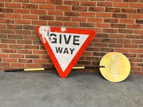 Give Way and Stop/GO Workmans Signs