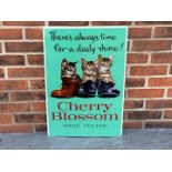 Tin Cherry Blossom Shoe Polish Sign