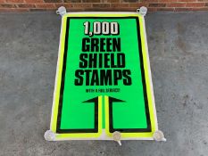 Original Large 1,000 Green Shield Stamps Forecourt Poster a/f