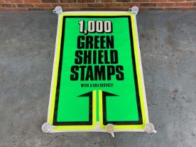 Original Large 1,000 Green Shield Stamps Forecourt Poster a/f