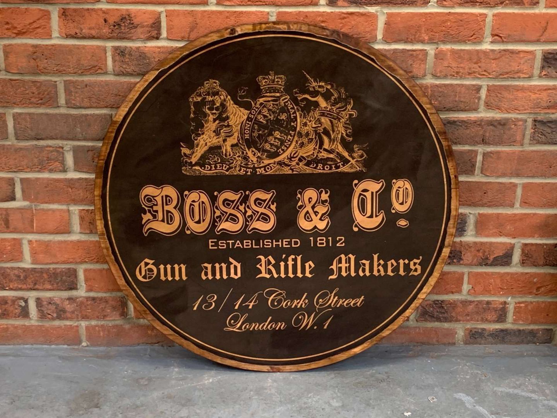 Boss and Co Gun and Rifle Makers Wooden Sign