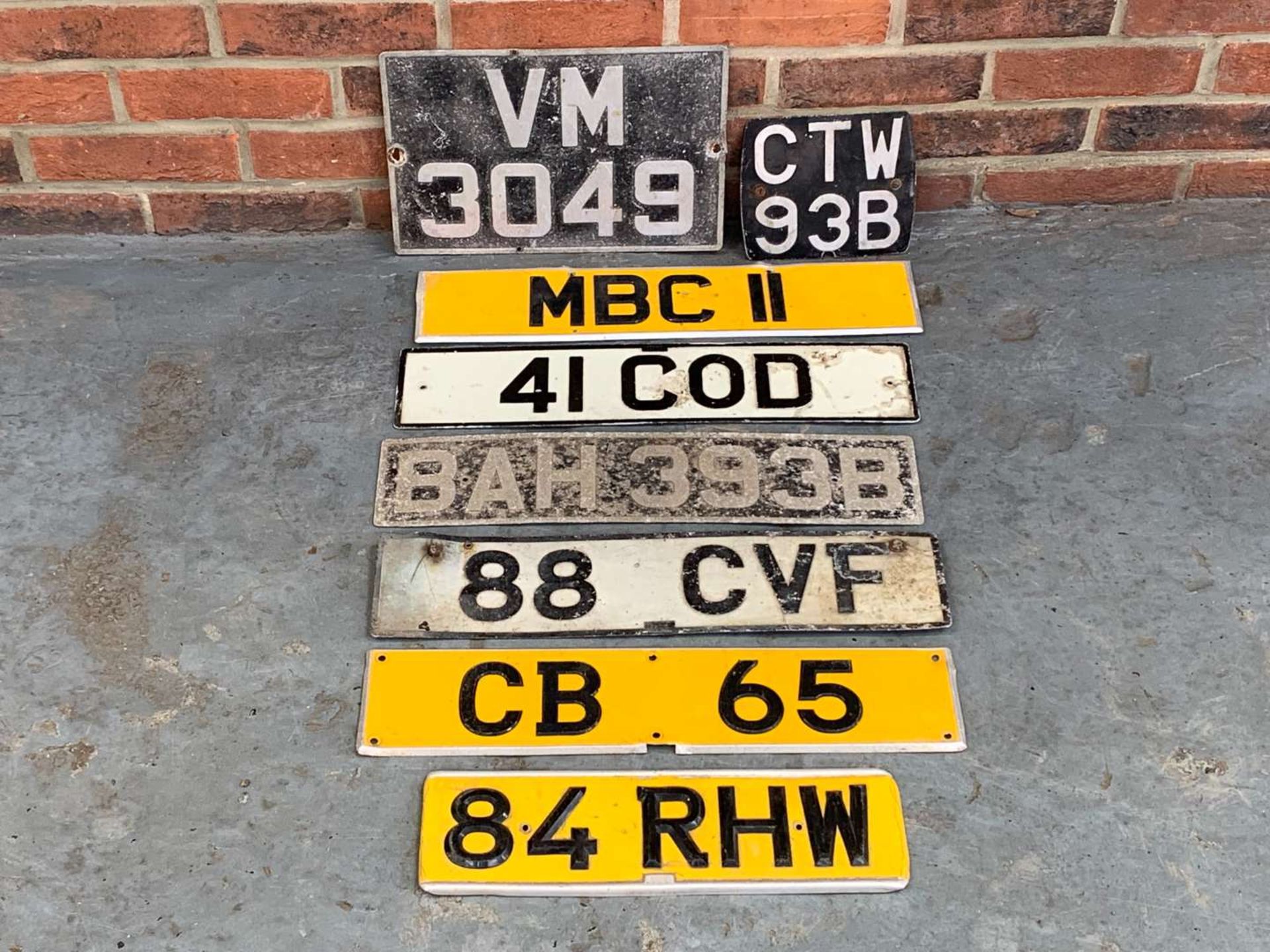 Eight Aluminium Classic Car Number Plates