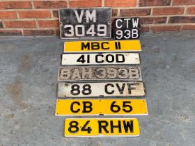 Eight Aluminium Classic Car Number Plates