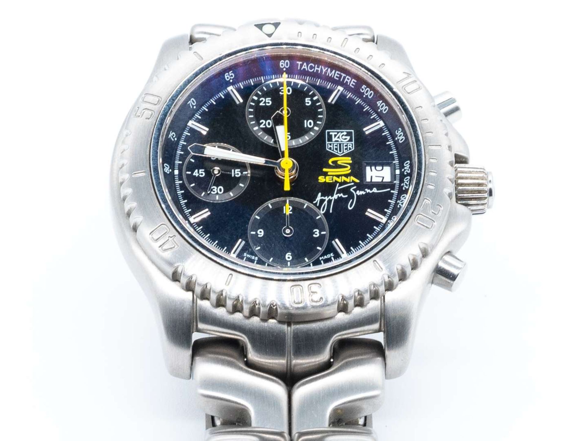 TAG HEUER, Senna, a stainless steel, automatic, two button chronograph wristwatch. CT2115.
