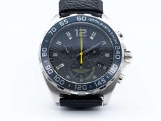 TAG HEUER, Aston Martin, a stainless steel, quartz, two button chronograph wristwatch.