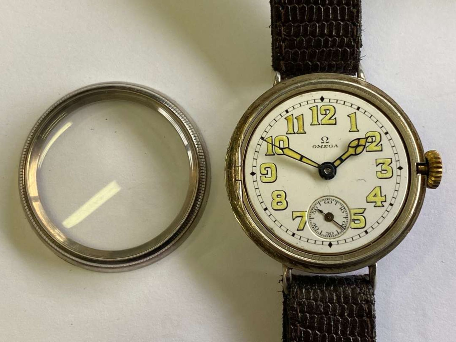 OMEGA, an early 20th century silver cased wristwatch - Bild 5 aus 9