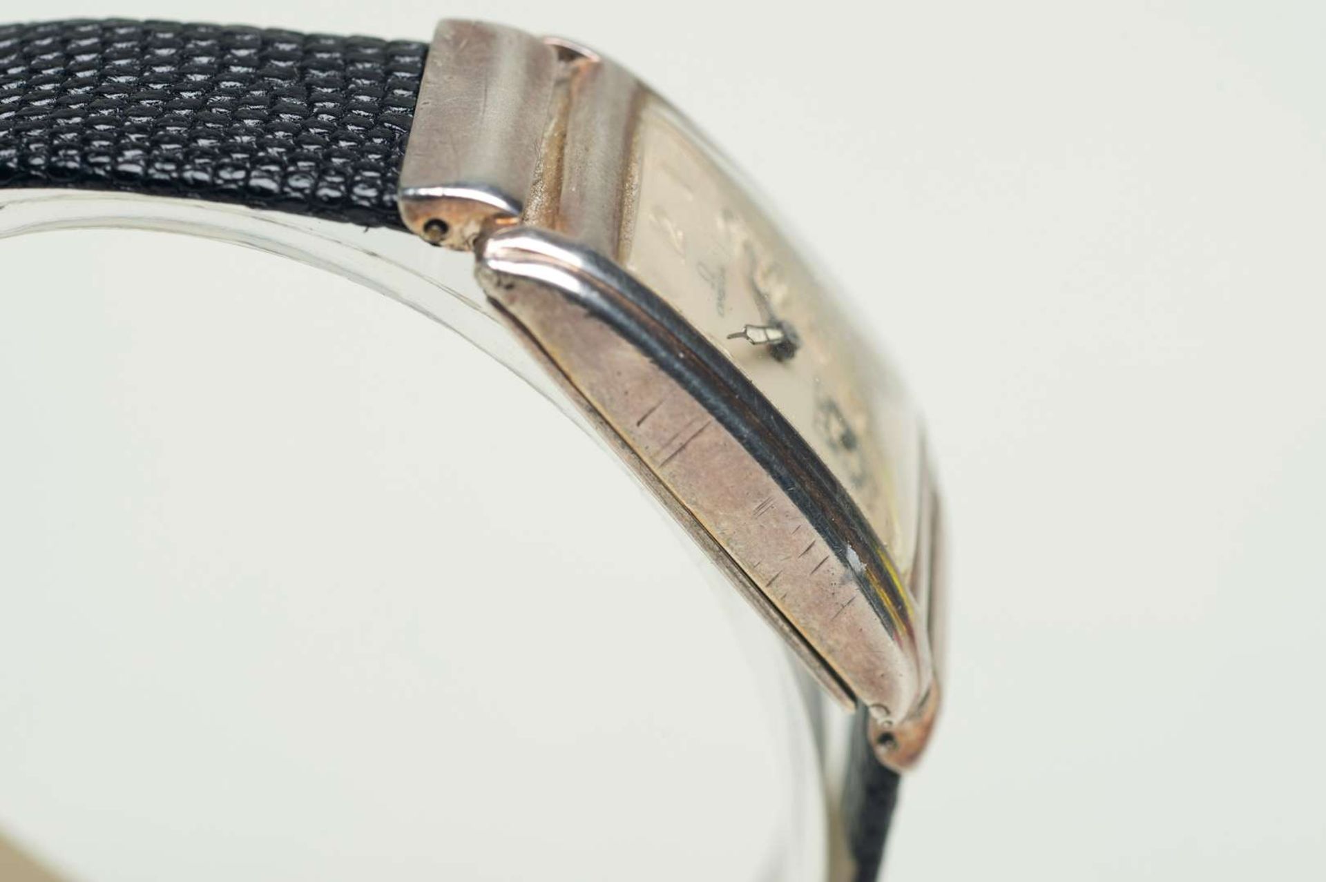 OMEGA. a first half of the 20th century, rectangular silver cased wristwatch, - Bild 3 aus 7